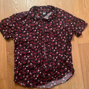 WXYZ Skull and rose button up